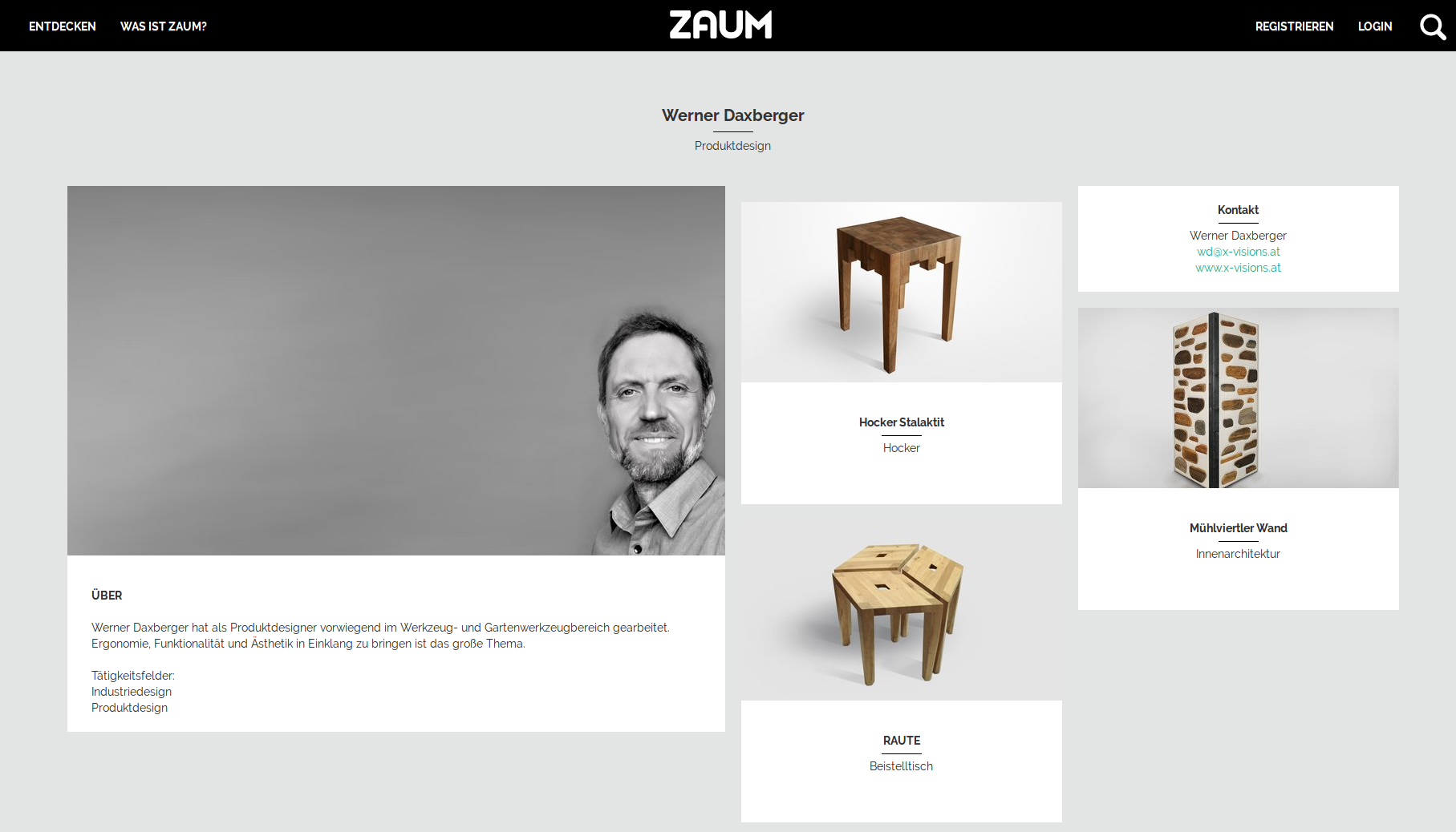 ZAUM Online-Plattform zur Präsentation von Produkten und Ideen